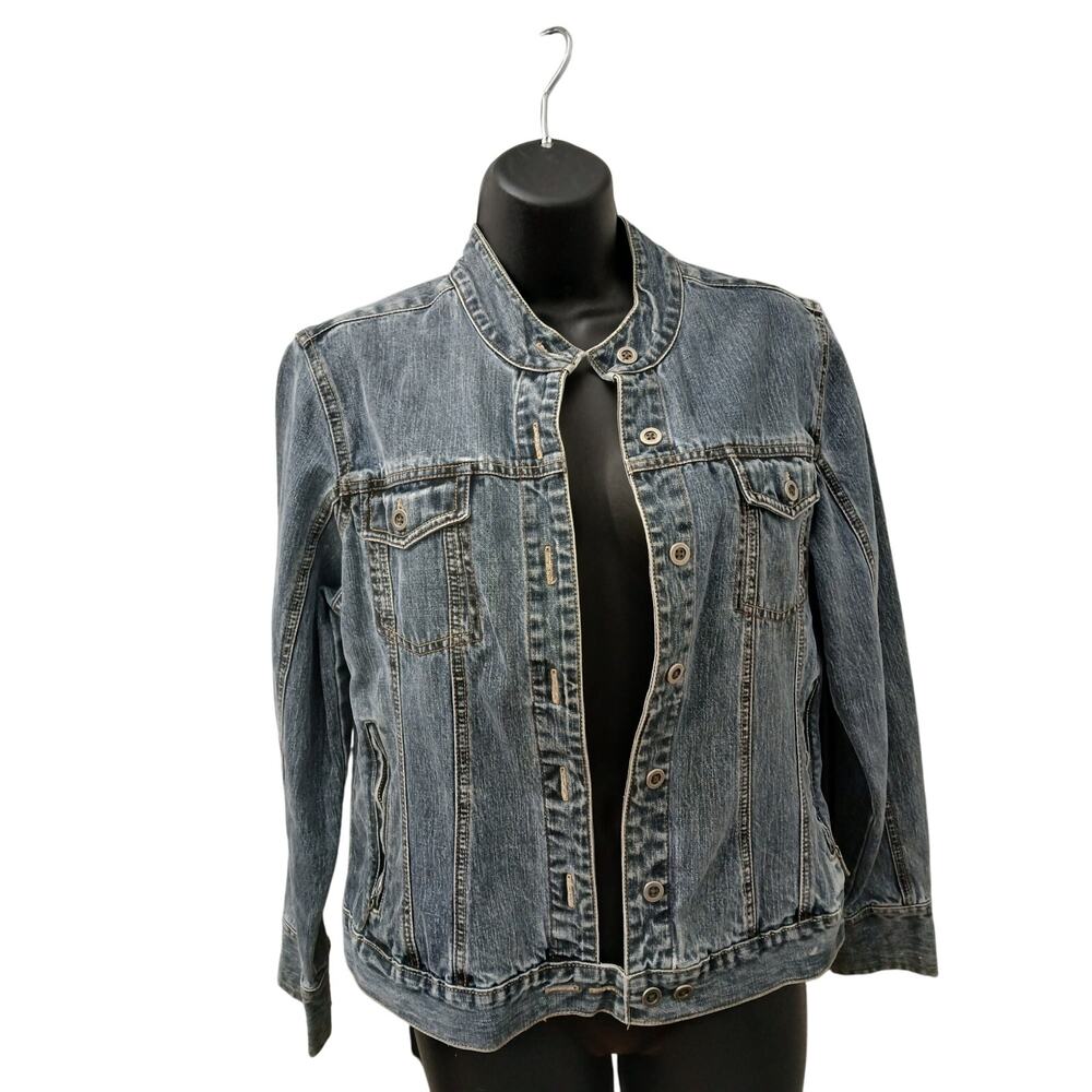 FC French Cuff Denim Jean Jacket w/ Pockets Buttoned Down M